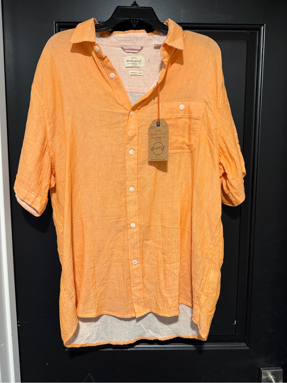 Men's Lightweight Orange Cotton Shirt